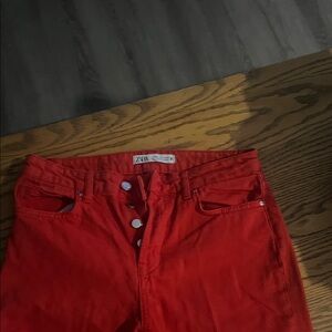 Zara Red Boot Cut Pants